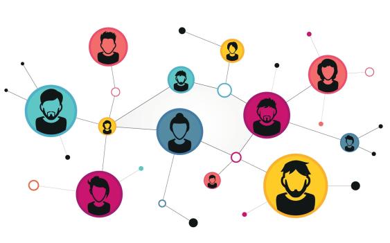graphic image of a social network