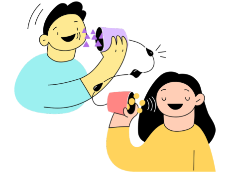 two people talking through string & cans with a heading of LLMs