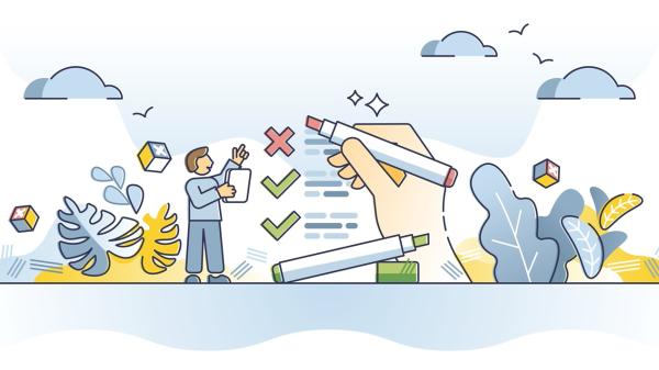 Character following a checklist