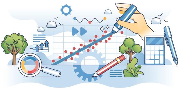 drawn image of graph showing positive correlation