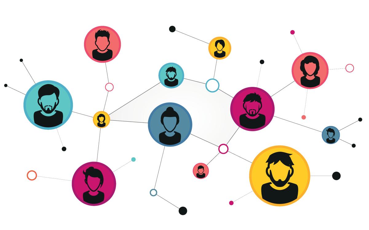 graphic image of a social network