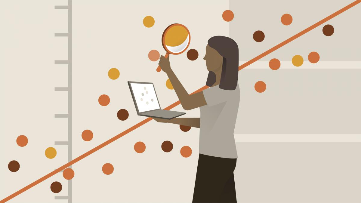 image of a person looking at a regression graph