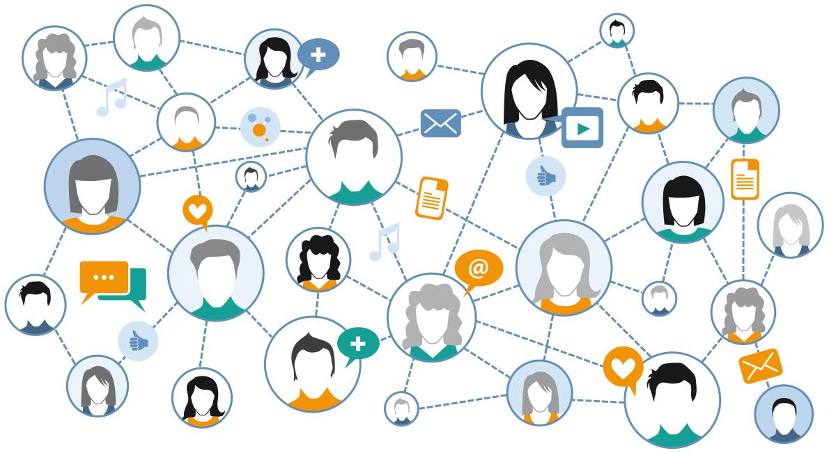 graphic image of a social network